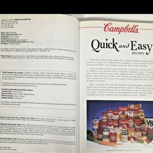 Campbell's Quick and Easy Recipes by Patricia Teberg (1993), Hardcover) - Picture 5 of 14